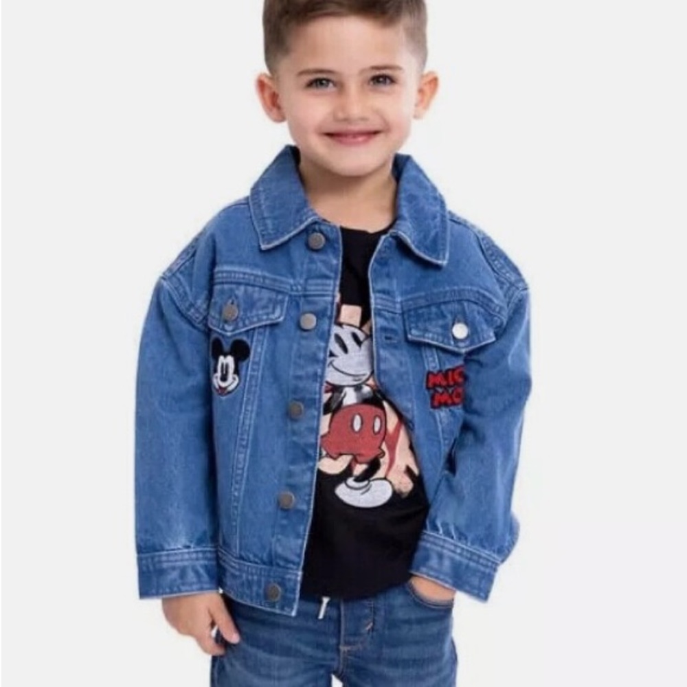 Mickey Mouse Character Kids' Blue Denim Jacket and T-Shirt Set
